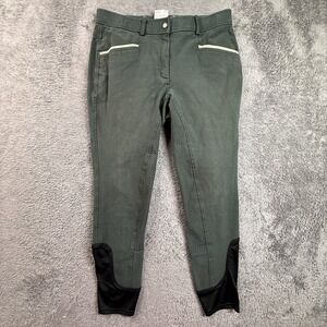 Gutos Womens 30 Equestrian Riding Breeches Pants Sage Green Full Seat Grip